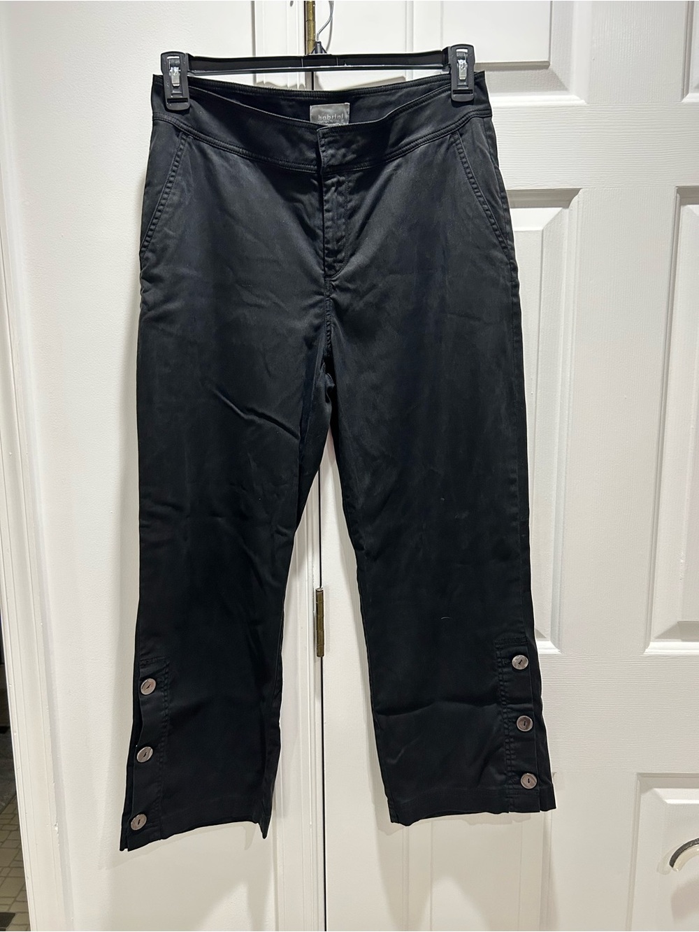 Habitat Black Button-Accent Chino Pants